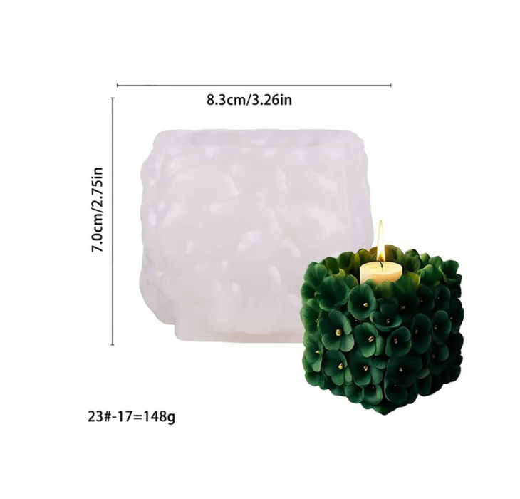 Woven Floral Cube Silicone Mold for Candle Making