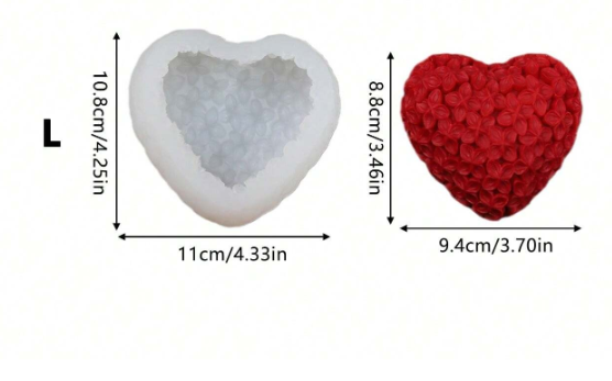 Bobble Heart Silicone Mold for Candle Making