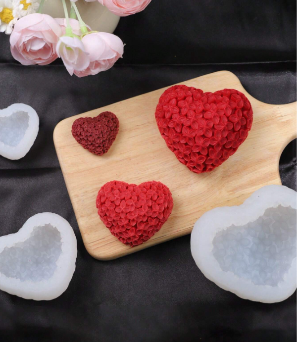 Bobble Heart Silicone Mold for Candle Making