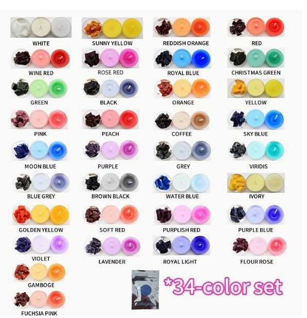 34pcs Candle Dye set for Candle Making