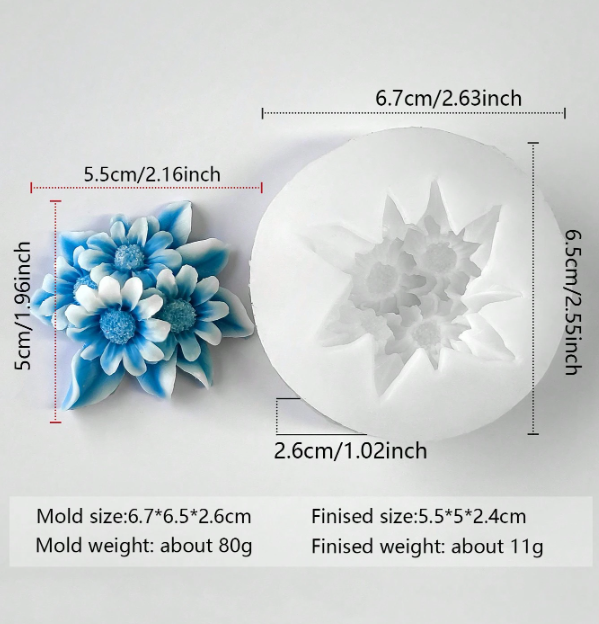 قوالب زهور ثلاثية الأبعاد لصنع الشموع