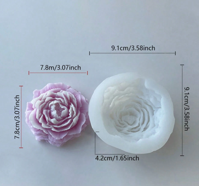 قالب سيليكون لزهرة الفاوانيا لصنع الشموع