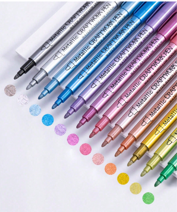 12pc Metallic Marker Pen for Resin Art