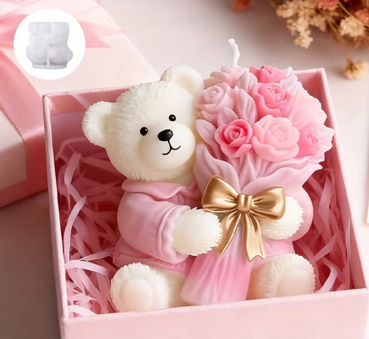 قالب سيليكون على شكل دب تيدي لصنع الشموع