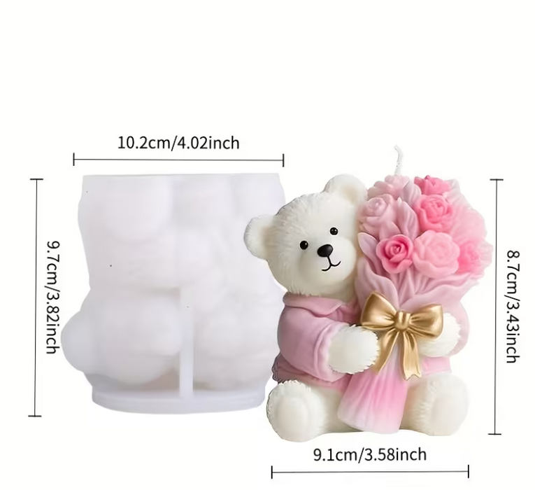 قالب سيليكون على شكل دب تيدي لصنع الشموع