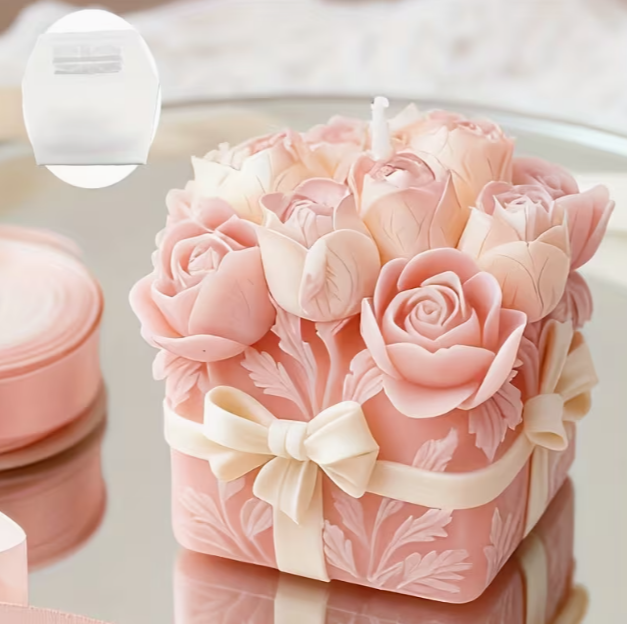 قالب سيليكون على شكل باقة ورد لصنع الشموع