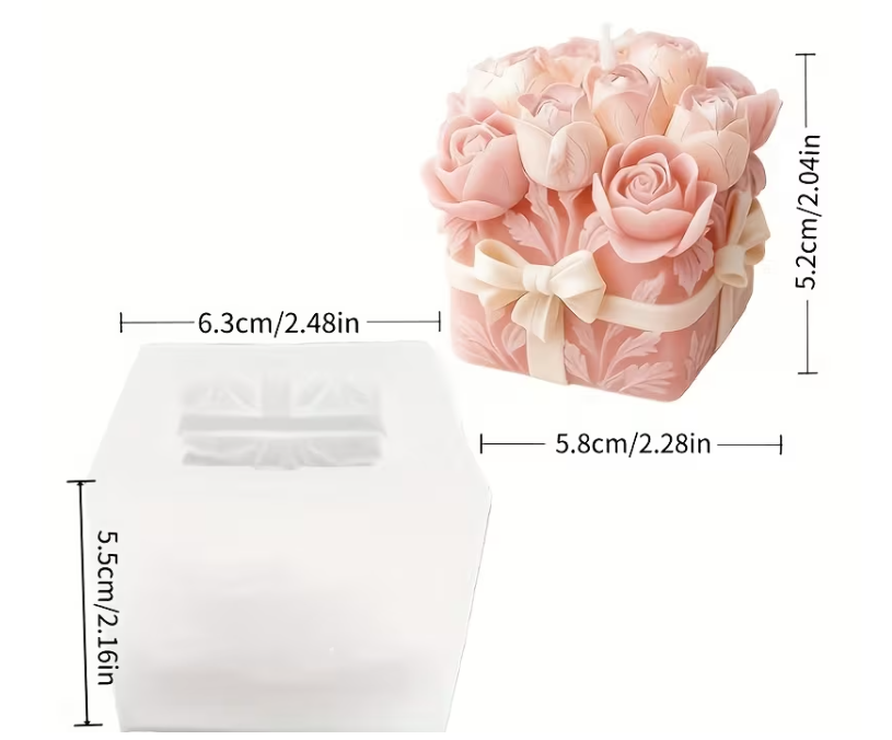 قالب سيليكون على شكل باقة ورد لصنع الشموع