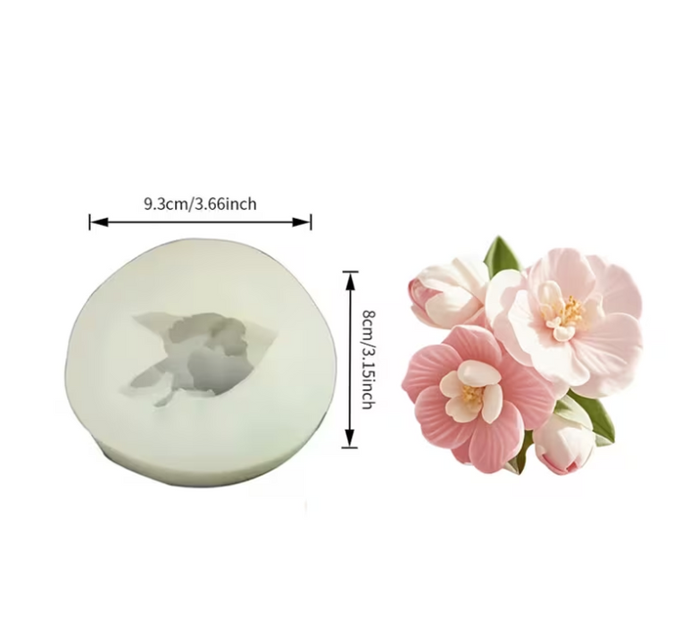 3D Orchid Shaped Silicone Mold for Candle Making