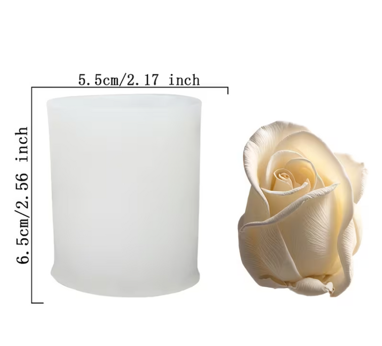 Elegant Rose Bloom Silicone Mold for Candle Making