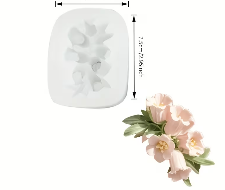Flat-Back Layered Floral Silicone Mold for Candle Making