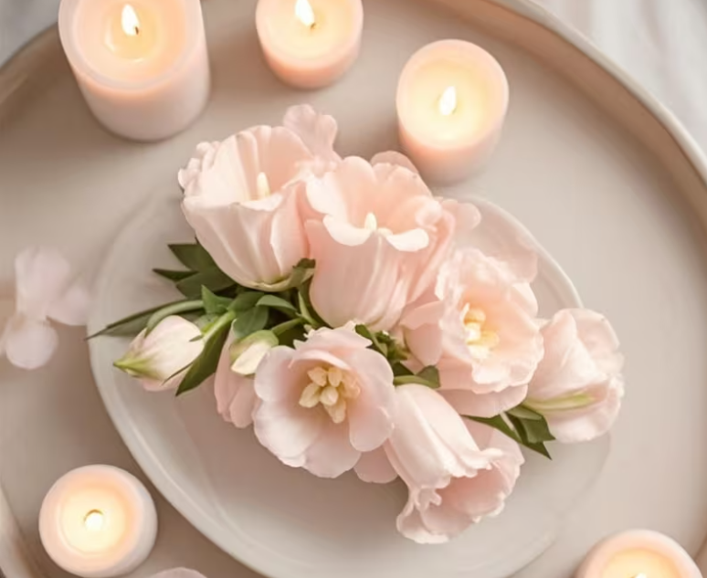 Flat-Back Layered Floral Silicone Mold for Candle Making