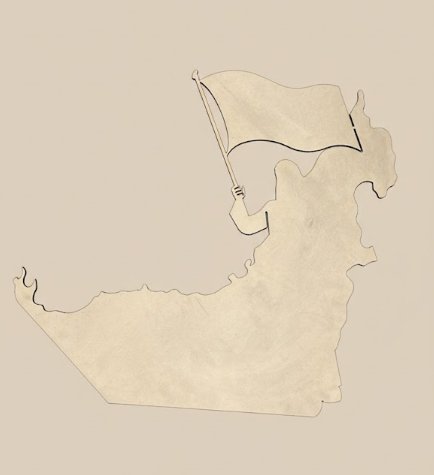 UAE Map With Flag Shaped Mdf Board for Resin Art