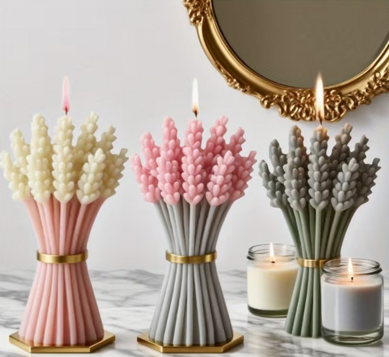Lavender Bouquet Shaped Silicone Mold for Candle Making