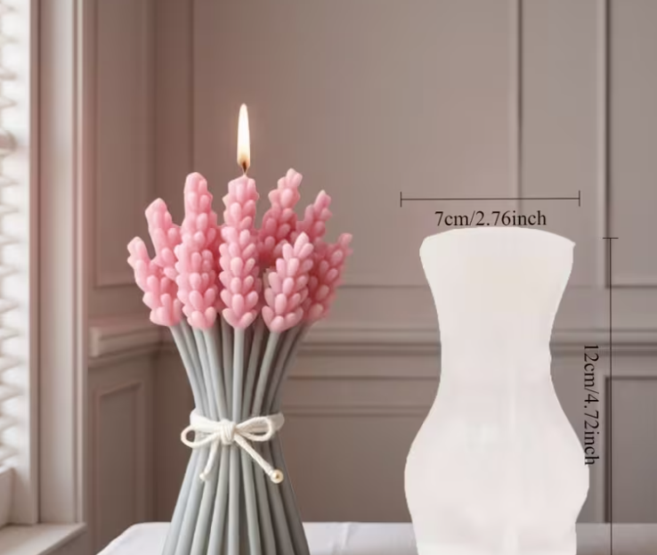 Lavender Bouquet Shaped Silicone Mold for Candle Making