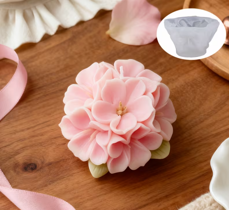 Gardenia Ball Shaped Silicone Mold for Candle Making