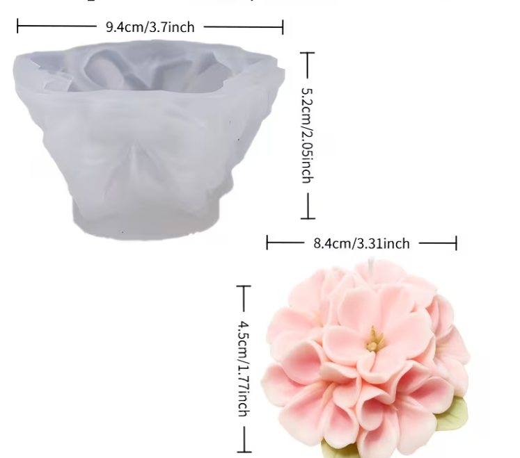 Gardenia Ball Shaped Silicone Mold for Candle Making