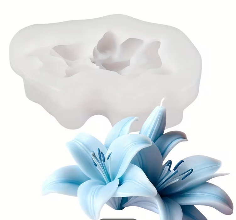 قالب شمعة سيليكون على شكل زهرة زنبق بلوم