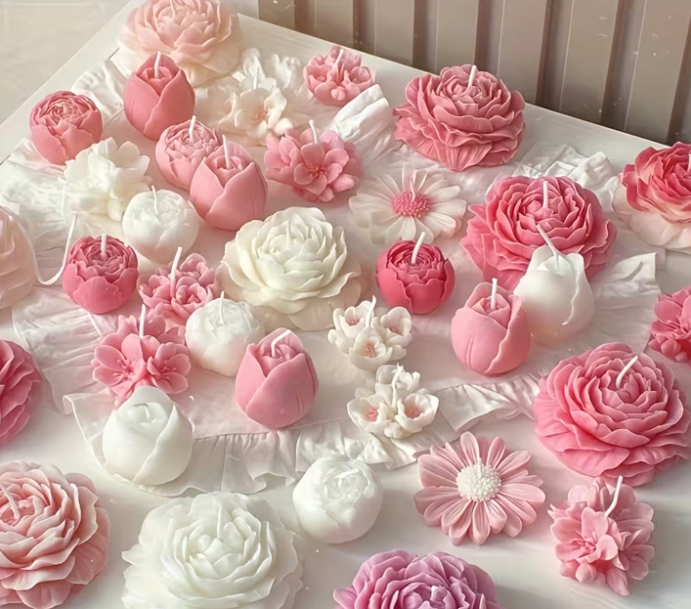 Bloom Craft 5-Piece Floral Mold Set for Candle Making