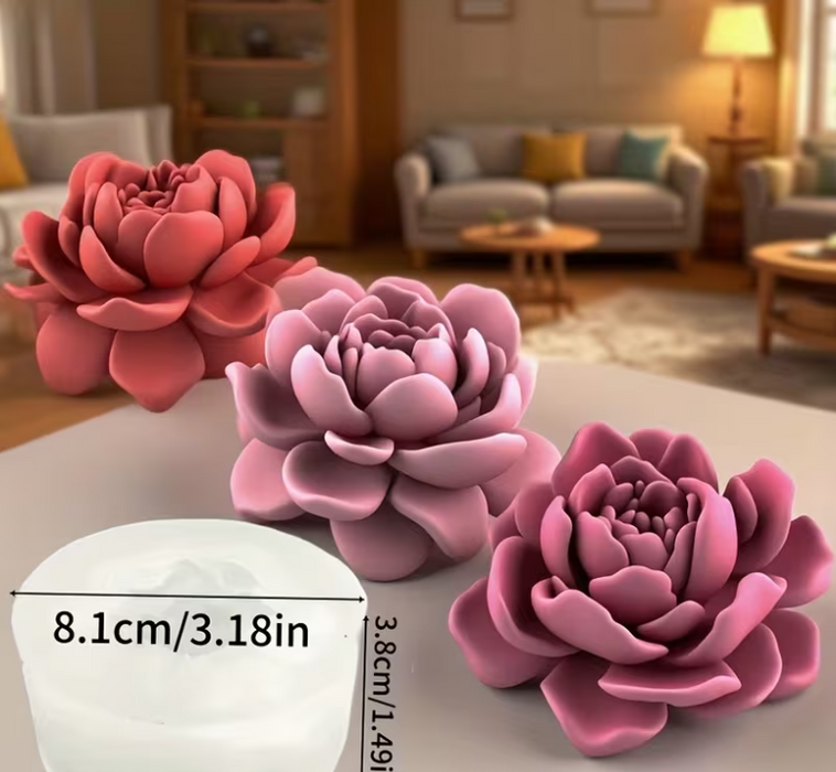 Soft Petal Peony Flower Shaped Silicone Mold for Candle Making