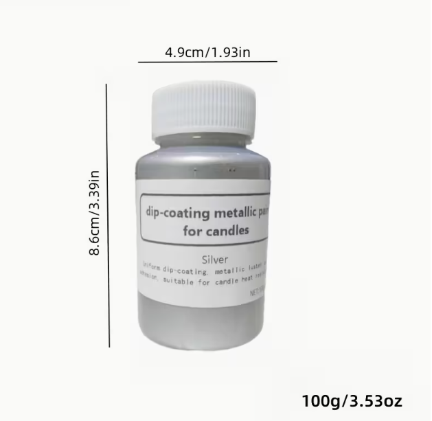 Silver Color Candle Dip Metallic Paint for Candle Making - 100g