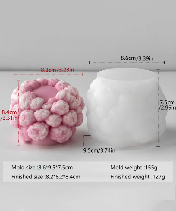 قالب سيليكون زهور سحر الحديقة لصنع الشموع