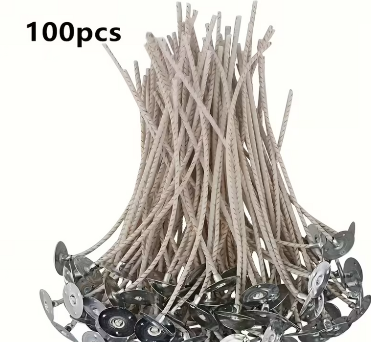 100pcs Pre Waxed Best Smoking Effect  Wick for Candle Making (15cm)