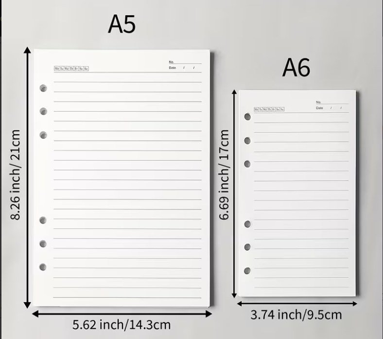 A6 Lined Papers for Art and Craft