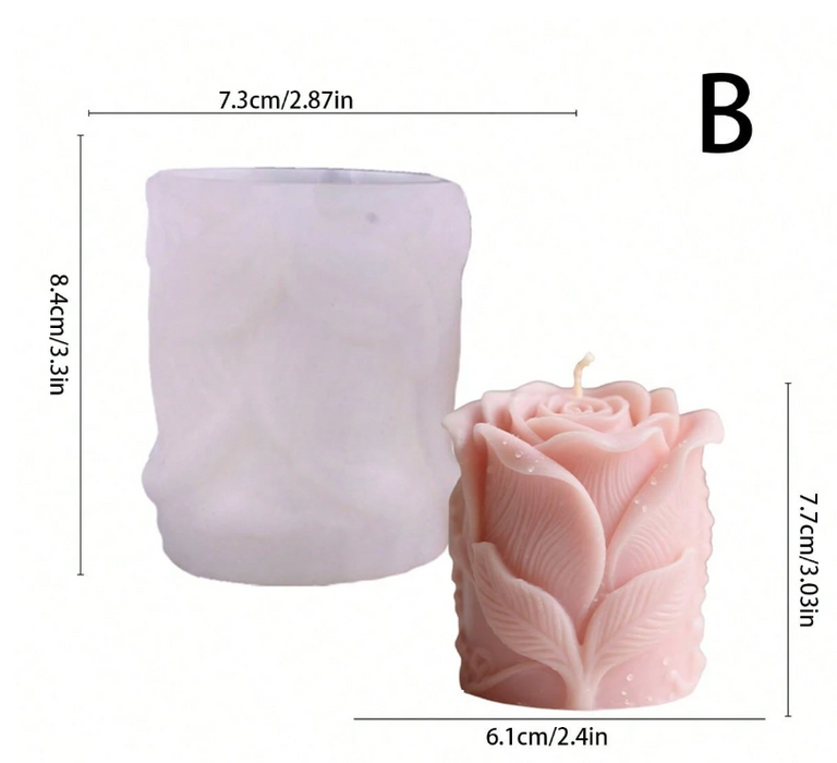 قالب سيليكون لزهرة الورد الأبدية لصنع الشموع