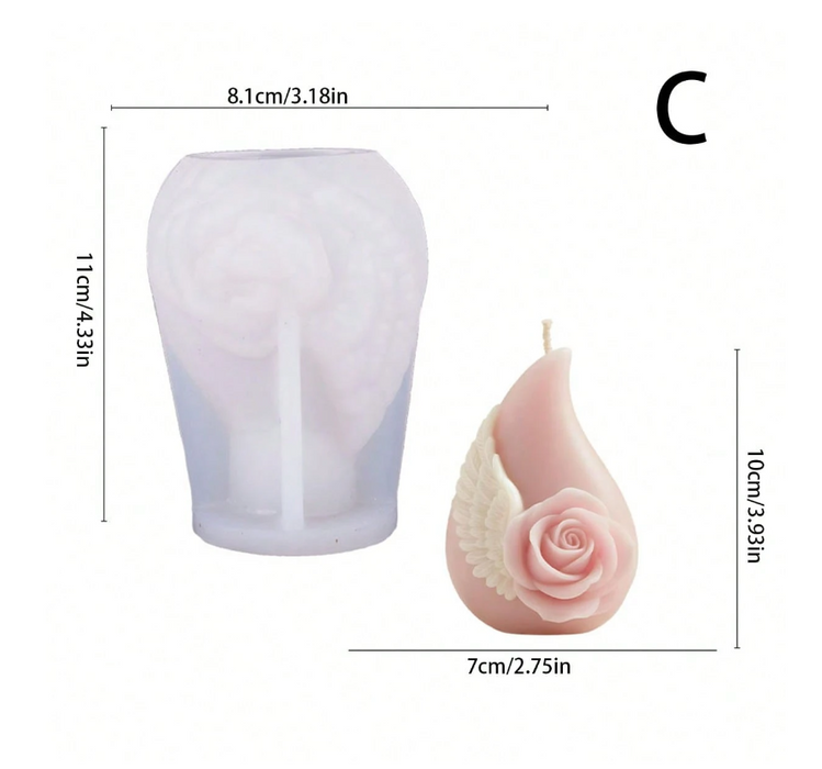 قالب سيليكون لزهرة الورد الأبدية لصنع الشموع