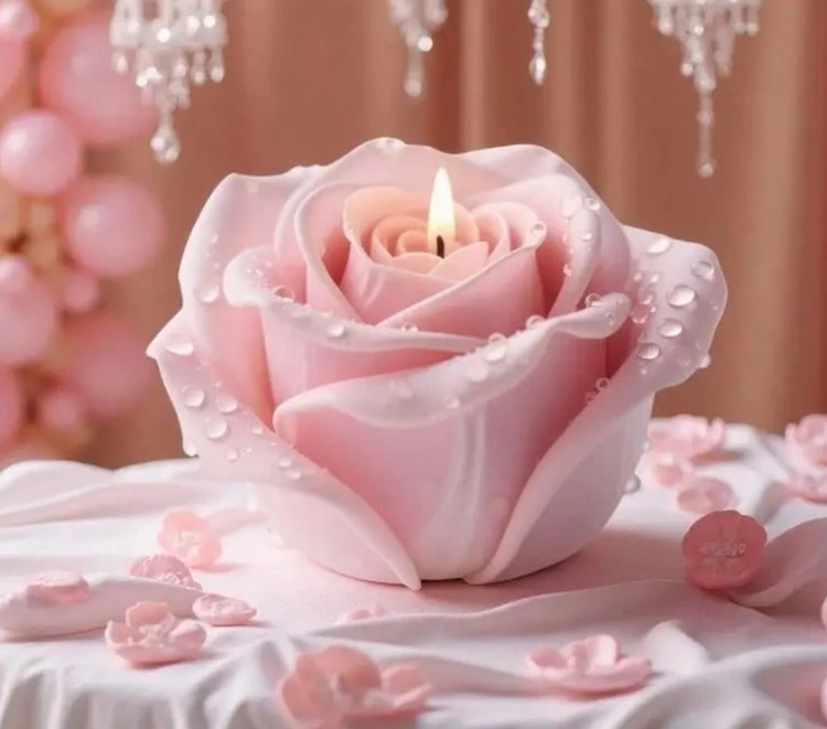 Luxury Bloom Rose Silicone  Mold for Candle Making