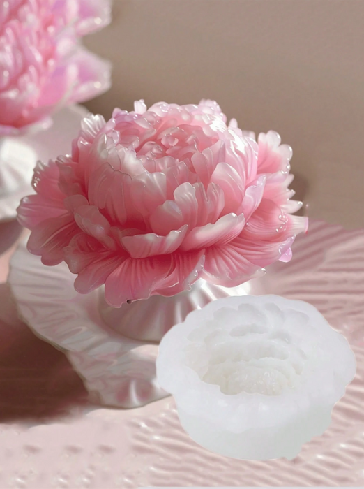 Blooming Peony Silicone Mold for Candle Making