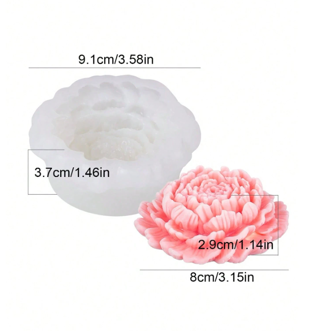 Blooming Peony Silicone Mold for Candle Making