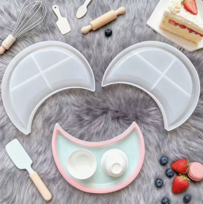 Moon Shaped Storage Silicone Mold for Jesmonite Art