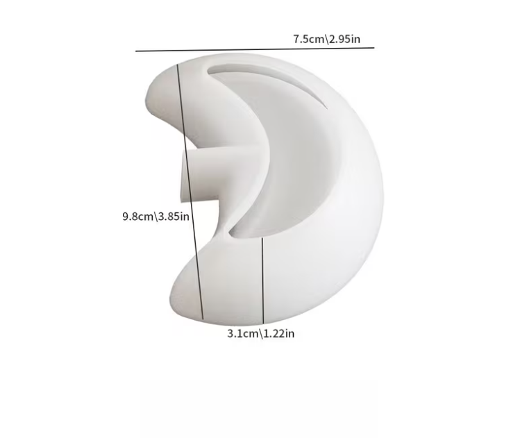 Irregular Shaped Moon-Shaped Candle Storage Silicone Mold for Jesmonite Art