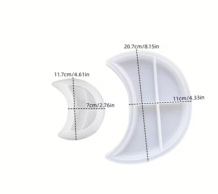 2pcs Moon Shaped Silicone Mold for Jesmonite Art