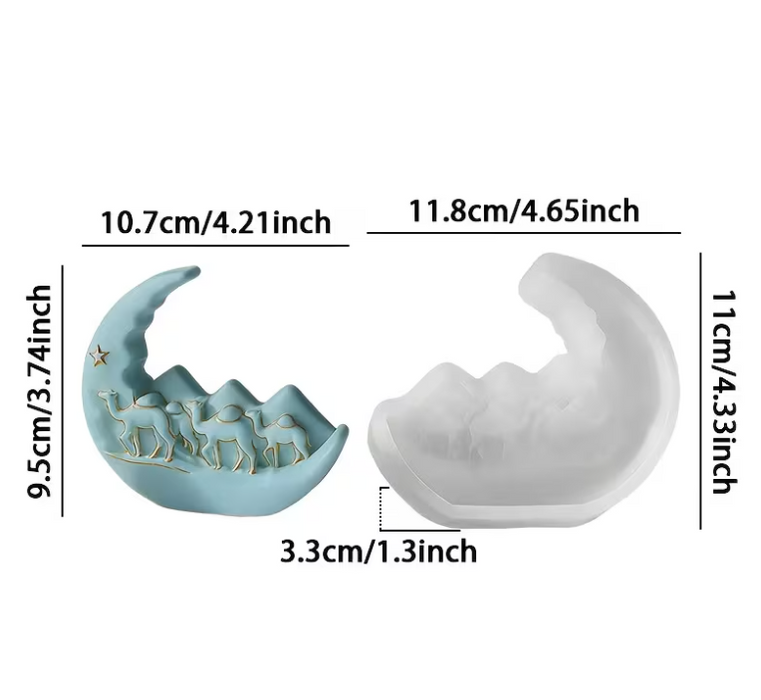 Moon Camel Shaped Silicone Mold for Candle Making