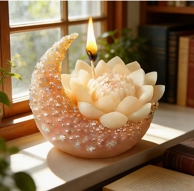 Lotus Moon Shaped Silicone Mold for Candle Making