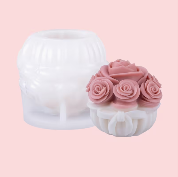 3D rose cluster silicone mold for Candle Making