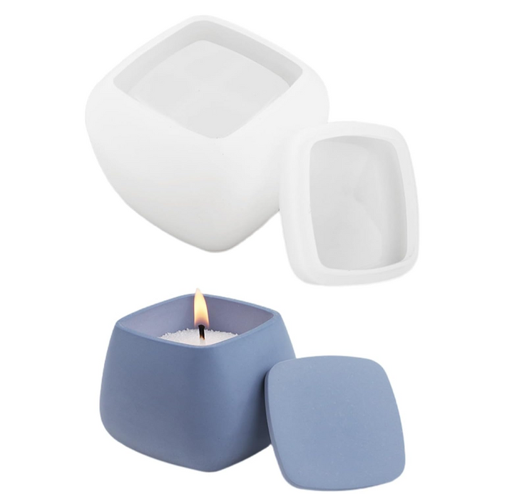 Cube Candle Cup Silicone Mold for Jesmonite Art