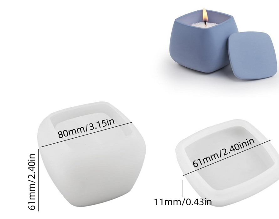 Cube Candle Cup Silicone Mold for Jesmonite Art