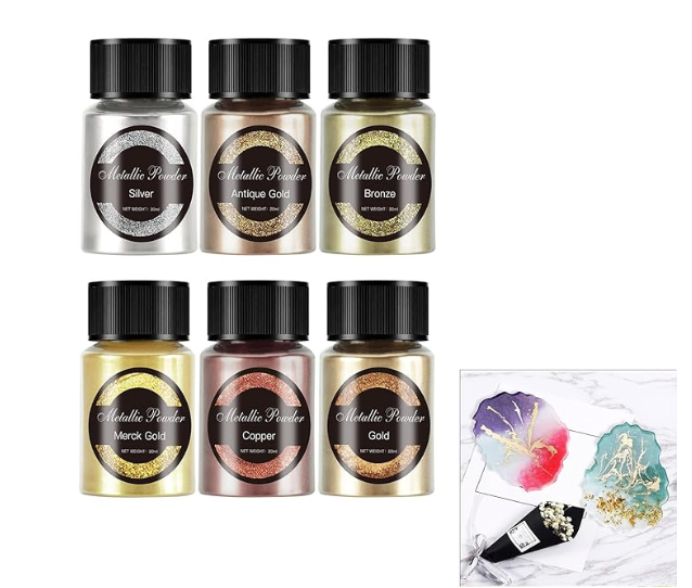 Metallic Mica Powders for Resin Art (6 Variants)