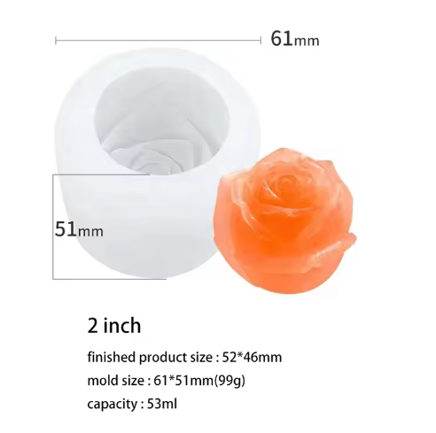 Rose Flower Shape Silicone Mold for Candle and Soap Making