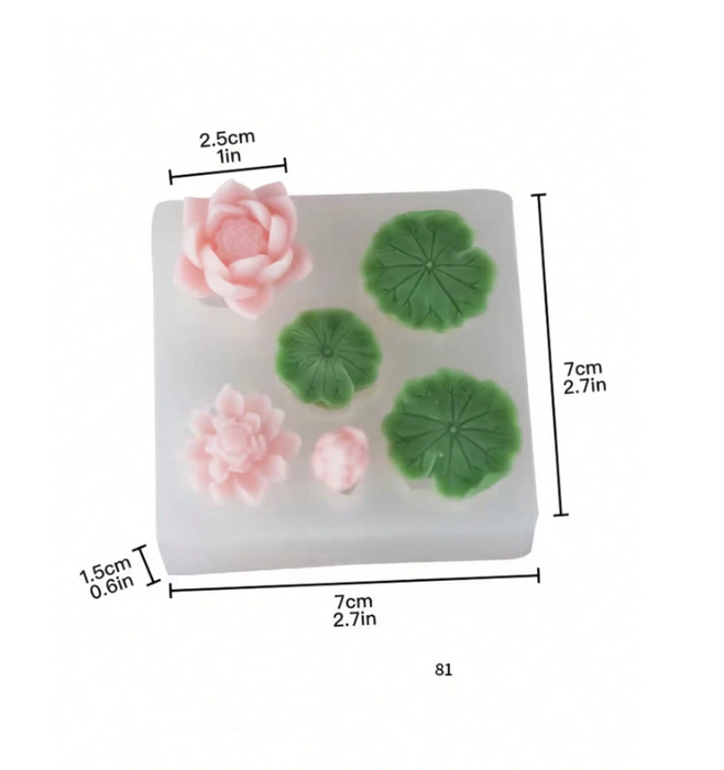 Lotus and Leaf Shaped Mini Silicone Mold for Resin Art