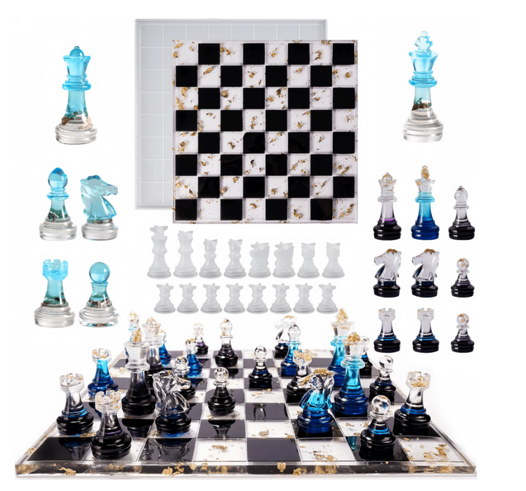 17pcs Chess Board Set Silicone Mold for Resin Art
