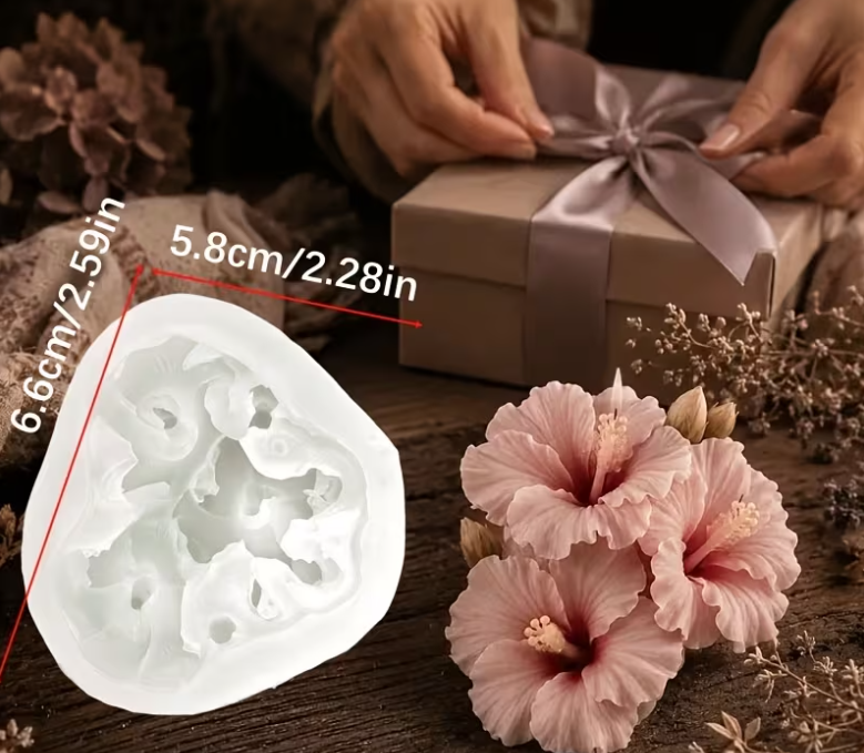 Hibiscus Bouquet Shaped Silicone Mold for Candle Making