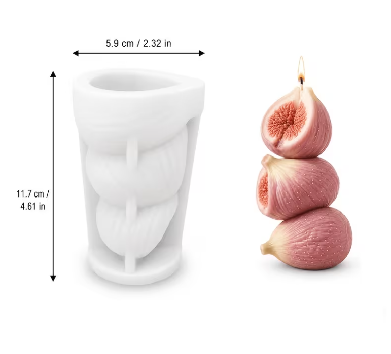 Stacked Fig Fruit Shaped Silicone Mold for Candle Making