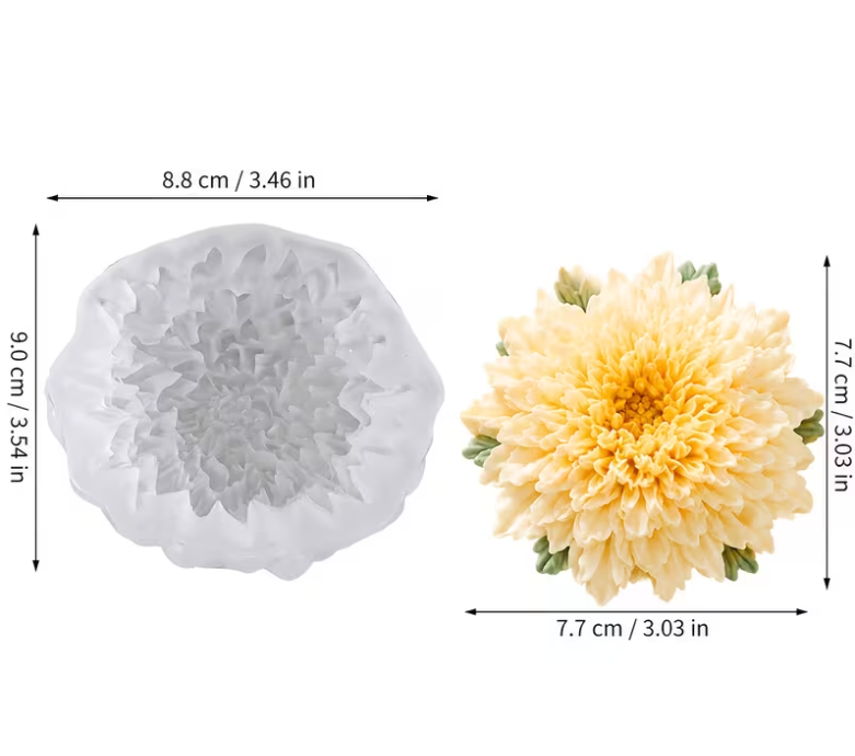 3D Chrysanthemum Flower Shaped Candle Silicone Mold