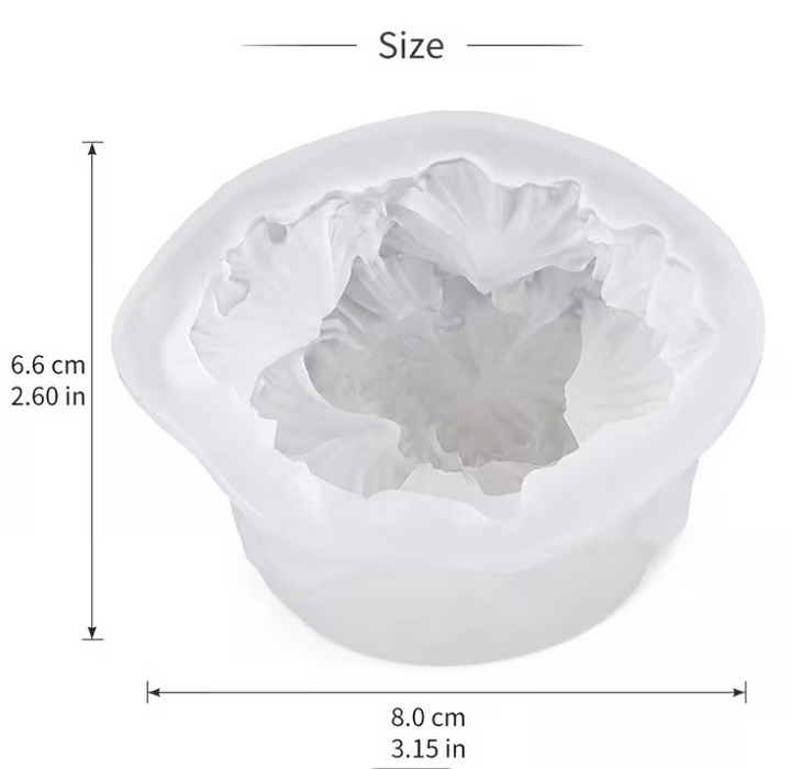 Ruffled Petal Cluster Shaped Flower Silicone Mold for Candle Making