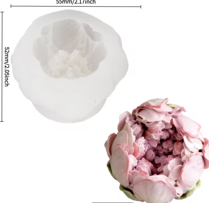 Peony Bud Silicone Mold for Candle Making