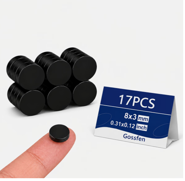 17pcs  Black Round Ferrite Disc Magnets for Resin Art